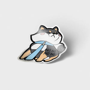 Stubborn Black & Tan Shiba Inu NO NO NO NO Vinyl Sticker Decorative Stickers Flair Fighter
