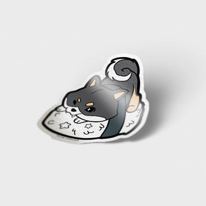 Black & Tan Shiba Inu Sushi Vinyl Sticker Decorative Stickers Flair Fighter