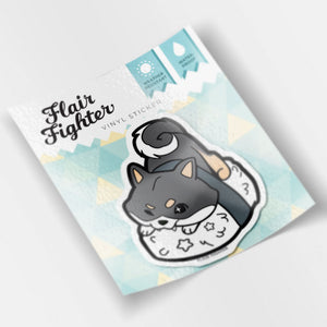 Black & Tan Shiba Inu Sushi Vinyl Sticker Decorative Stickers Flair Fighter