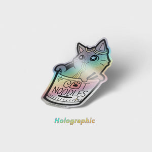 Cat (Cup) Noodles Holographic Vinyl Sticker Decorative Stickers Flair Fighter