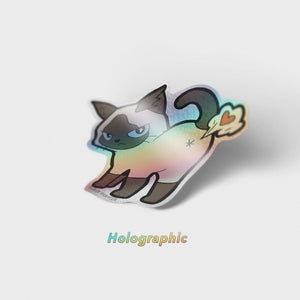 Cat Fart Holographic Vinyl Sticker Decorative Stickers Flair Fighter
