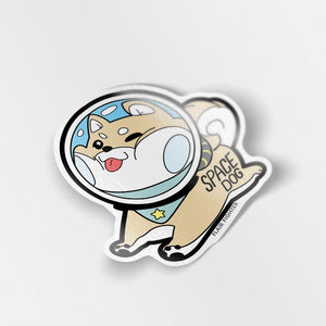 Cream Shiba Inu Space Dog Vinyl Sticker Decorative Stickers Flair Fighter