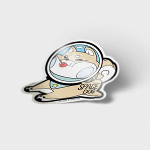 Cream Shiba Inu Space Dog Vinyl Sticker Decorative Stickers Flair Fighter