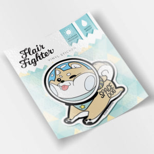 Cream Shiba Inu Space Dog Vinyl Sticker Decorative Stickers Flair Fighter