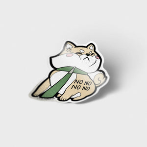 Stubborn Cream Shiba Inu NO NO NO NO Vinyl Sticker Decorative Stickers Flair Fighter