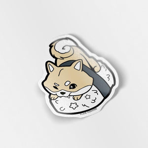 Cream Shiba Inu Sushi Vinyl Sticker Decorative Stickers Flair Fighter