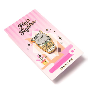 "Wake Me Up Inside" Coffee Cat Enamel Pin Brooches & Lapel Pins Flair Fighter