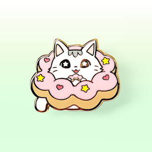 Mochi Pon-De-Ring Donut Cat Enamel Pin Brooches & Lapel Pins Flair Fighter