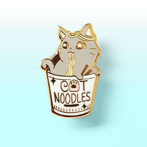 Cat (Cup) Noodles Enamel Pin Brooches & Lapel Pins Flair Fighter   