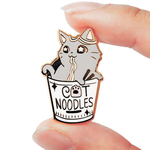 Cat (Cup) Noodles Enamel Pin Brooches & Lapel Pins Flair Fighter