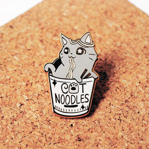 Cat (Cup) Noodles Enamel Pin Brooches & Lapel Pins Flair Fighter
