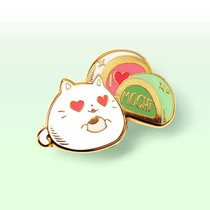 I Love Mochi Cat Enamel Pin Brooches & Lapel Pins Flair Fighter