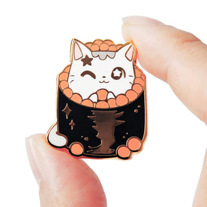 Ikura Sushi Cat Enamel Pin Brooches & Lapel Pins Flair Fighter