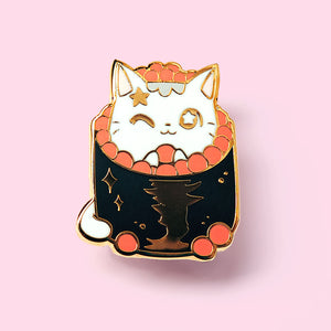 Ikura Sushi Cat Enamel Pin Brooches & Lapel Pins Flair Fighter