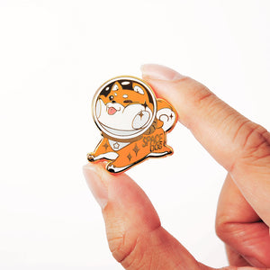 Red Shiba Inu Space Dog Enamel Pin Brooches & Lapel Pins Flair Fighter
