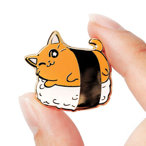 Salmon Sushi Cat Enamel Pin Brooches & Lapel Pins Flair Fighter