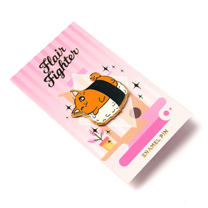Salmon Sushi Cat Enamel Pin Brooches & Lapel Pins Flair Fighter