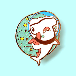 Hammerhead Space Shark Enamel Pin Brooches & Lapel Pins Flair Fighter
