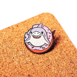 Donut Shark Enamel Pin Brooches & Lapel Pins Flair Fighter