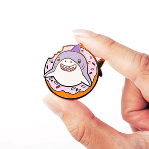 Donut Shark Enamel Pin Brooches & Lapel Pins Flair Fighter