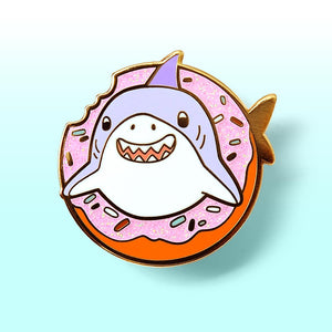Donut Shark Enamel Pin Brooches & Lapel Pins Flair Fighter