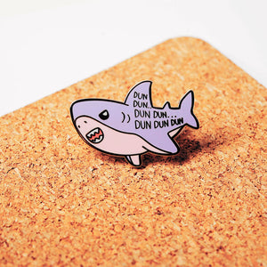 Dun Dun Dun Scary Shark Enamel Pin Brooches & Lapel Pins Flair Fighter
