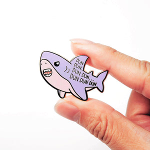 Dun Dun Dun Scary Shark Enamel Pin Brooches & Lapel Pins Flair Fighter