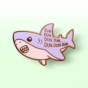Dun Dun Dun Scary Shark Enamel Pin Brooches & Lapel Pins Flair Fighter