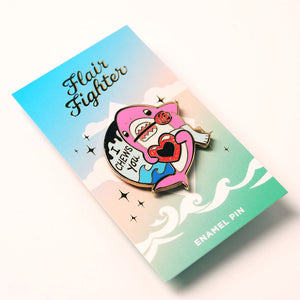 I Chews You Shark Enamel Pin Brooches & Lapel Pins Flair Fighter