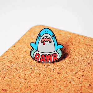 RAWR Shark Enamel Pin Brooches & Lapel Pins Flair Fighter