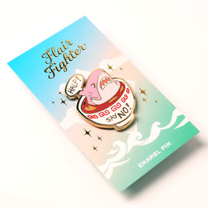 "Say No!" to Shark Fin Soup Enamel Pin Brooches & Lapel Pins Flair Fighter