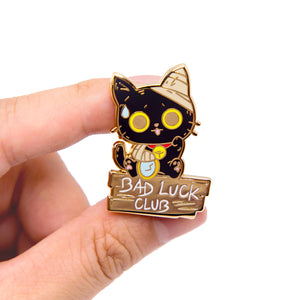 Bad Luck Club Black Cat Enamel Pin Brooches & Lapel Pins Flair Fighter