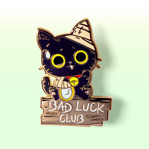 Bad Luck Club Black Cat Enamel Pin Brooches & Lapel Pins Flair Fighter   