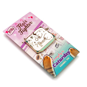 All Boxed In (Turkish Angora Cat) Enamel Pin Brooches & Lapel Pins Flair Fighter