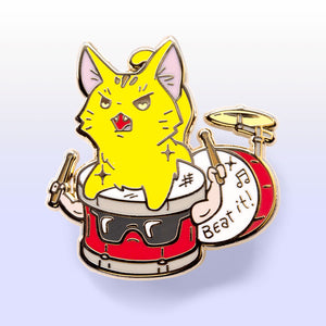 Beat It (Abyssinian Cat) Enamel Pin Brooches & Lapel Pins Flair Fighter