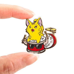 Beat It (Abyssinian Cat) Enamel Pin Brooches & Lapel Pins Flair Fighter