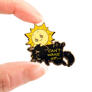 Can't Wake Up (Chantilly-Tiffany Black Cat) Enamel Pin Brooches & Lapel Pins Flair Fighter