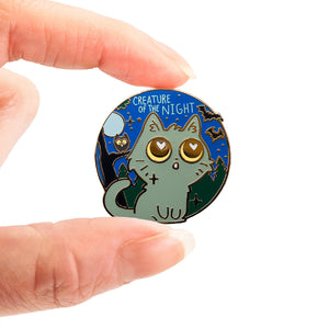 Creature Of The Night (Chartreux Cat) Enamel Pin Brooches & Lapel Pins Flair Fighter