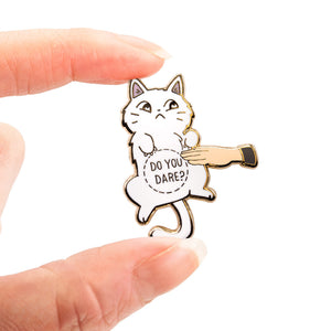 Do You Dare (Khao Manee Cat) Enamel Pin Brooches & Lapel Pins Flair Fighter