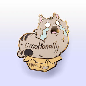 Emotionally Fragile (Maine Coon Cat) Enamel Pin Brooches & Lapel Pins Flair Fighter