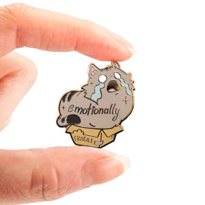 Emotionally Fragile (Maine Coon Cat) Enamel Pin Brooches & Lapel Pins Flair Fighter