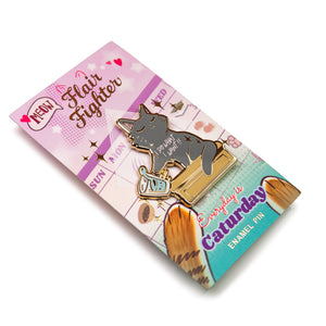 I Do What I Want (Chartreux Cat) Enamel Pin Brooches & Lapel Pins Flair Fighter