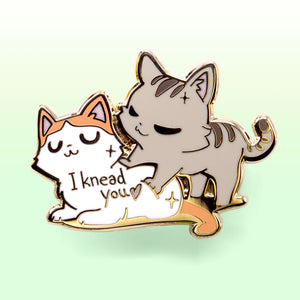 I Knead You (Turkish Van & European Shorthair Cat) Enamel Pin Brooches & Lapel Pins Flair Fighter
