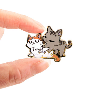 I Knead You (Turkish Van & European Shorthair Cat) Enamel Pin Brooches & Lapel Pins Flair Fighter