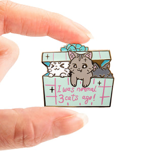 I Was Normal 3 Cats Ago (Domestic Shorthair Cat) Enamel Pin Brooches & Lapel Pins Flair Fighter