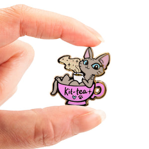 Kit-Tea (Sphynx Cat) Enamel Pin Brooches & Lapel Pins Flair Fighter