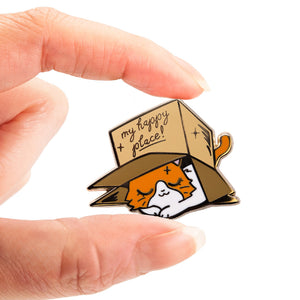 My Happy Place Box (British Shorthair Cat) Enamel Pin Brooches & Lapel Pins Flair Fighter