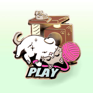 PLAY (Ragdoll Cat) Enamel Pin Brooches & Lapel Pins Flair Fighter