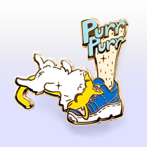 Purr Purr Rub Rub Ver. A Version LEFT LEG (American Shorthair Cat) Enamel Pin Brooches & Lapel Pins Flair Fighter