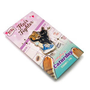 Purr Purr Rub Rub Ver. A Version RIGHT LEG (American Shorthair Cat) Enamel Pin Brooches & Lapel Pins Flair Fighter